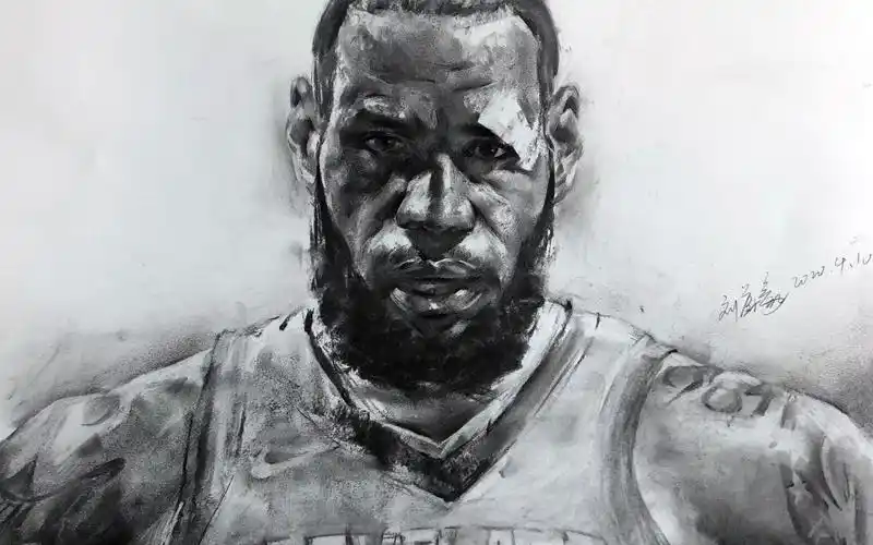 北京巅峰广艺画室明星版素描头像詹姆斯