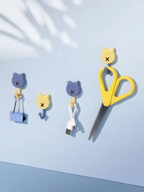 卡通挂钩钩子萌物粘贴胶墙壁挂强力承重吸盘挂钩