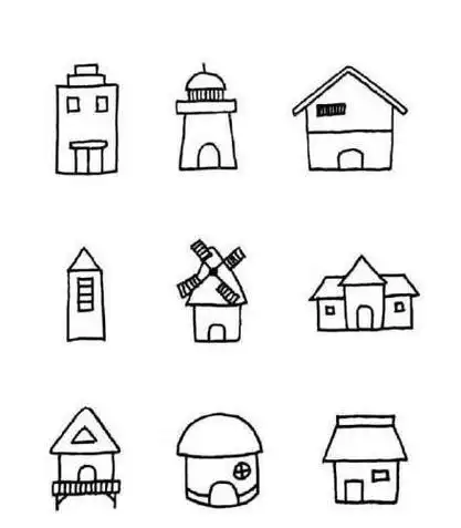 百款简单的小房子简笔画,儿童卡通建筑物手绘素材,来练习下吧