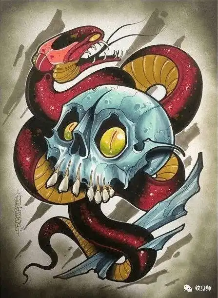纹身师 | 色彩斑斓的新传统纹身手稿