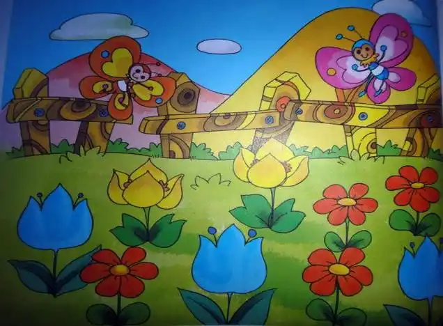 园林简笔画彩色