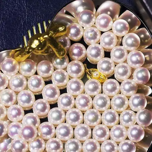 日本akoya天然海水珍珠单颗裸珠花珠散珠正圆强光镶嵌定制多尺寸