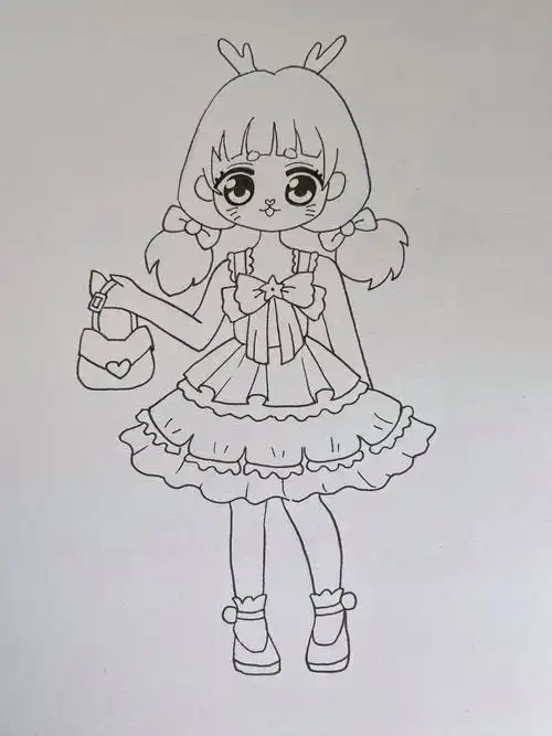 女孩卡通美少女简笔画q版q版人物【原创】超可爱的简笔q版小头像手绘