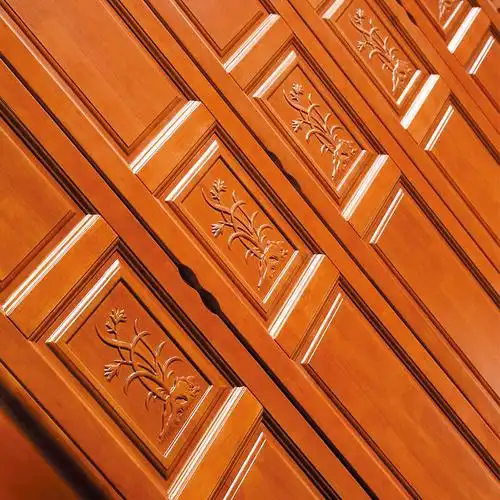 丽巢实木衣柜五门大衣柜卧室衣橱 海棠色 三门