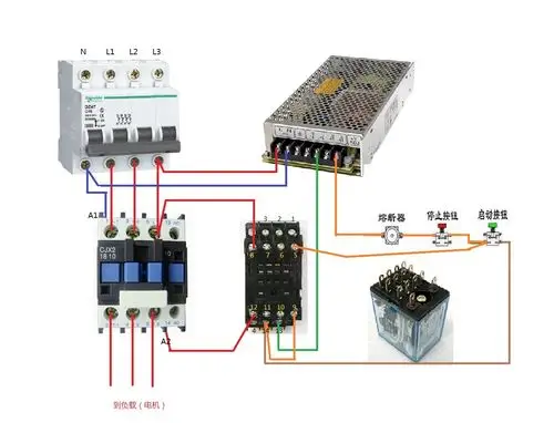 求24伏my4n-j中间继电器与220伏线圈接触器接线实物图