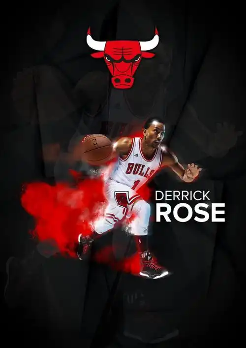 nba篮球明星公牛队德里克罗斯1号最帅海报