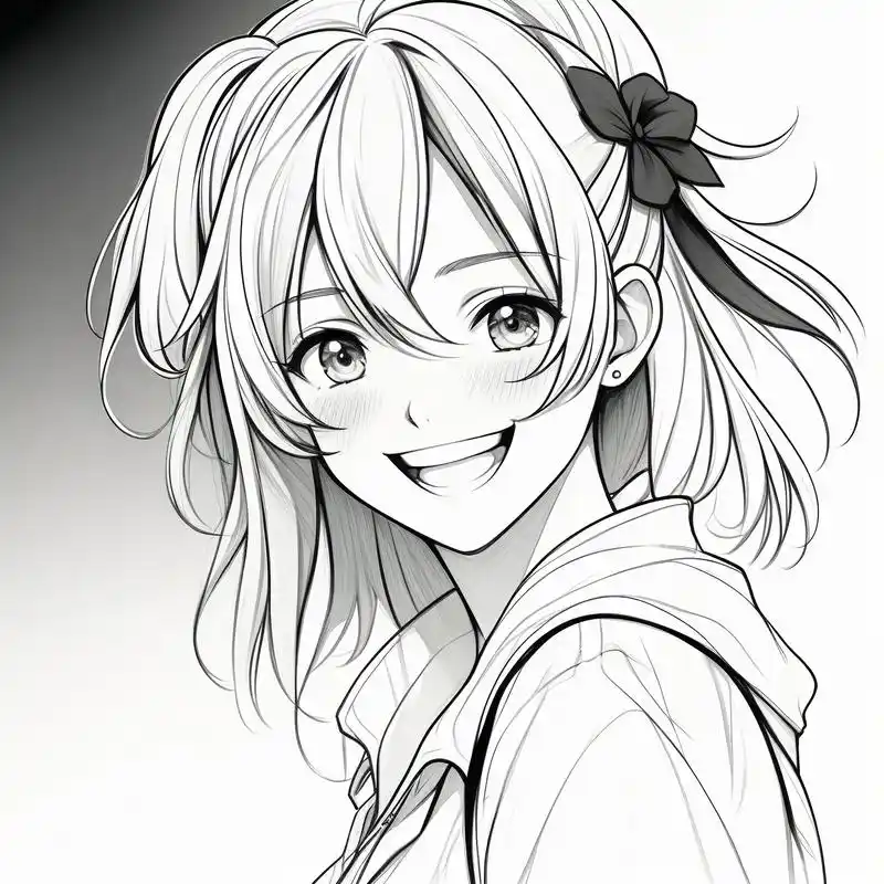 看看这些超级可爱的动漫女孩黑白素描头像,是不是很有艺术感呢?