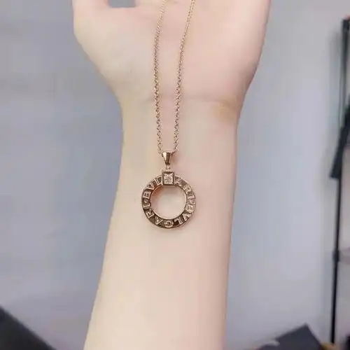 98宝格丽玫瑰金单钻圆饼项链 极品成色