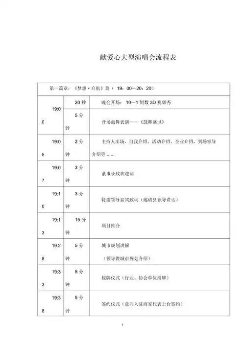演出活动流程表
