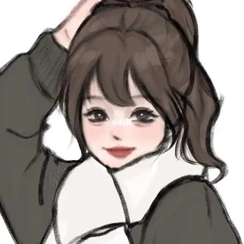 高马尾  #无偿约稿  #青春  #手绘  #头像  #头像分享  #卡通头像