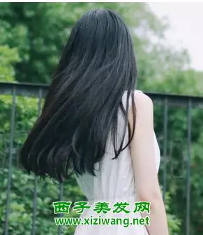 中长直发碎尾背影图片 美美的小可爱女人味