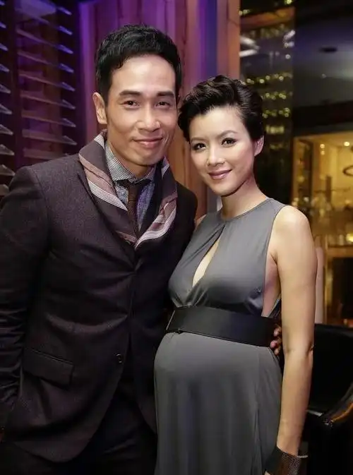 陈豪妻子孕期穿衣也这么美镂空裙简约大方看得出身材保持不错