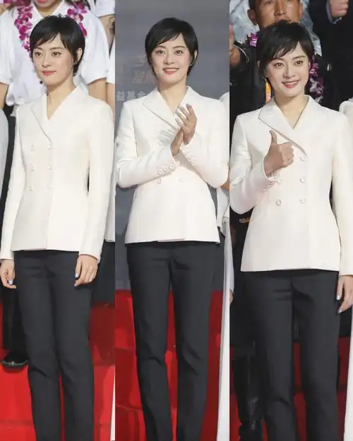 原创孙俪待遇"升级",与马云同台气质出众,西装掐出小细腰十分迷人