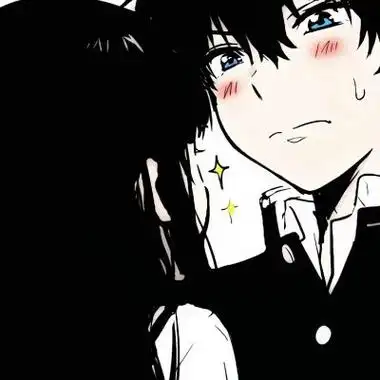 动漫头像情侣头像黑白绝不因为寂寞而恋爱