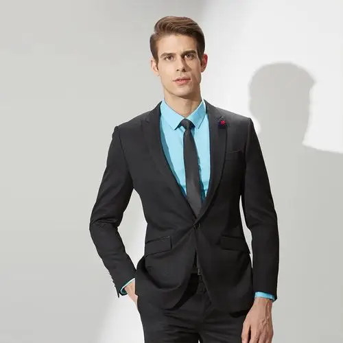 春上新 男士商务职业西服上衣韩版修身正装西装外套单开叉