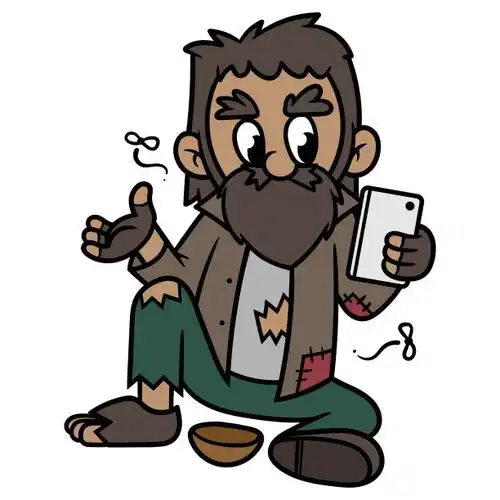 卡通,男人,络腮胡子,电话机,绘画插图矢量图素材_id:305618111