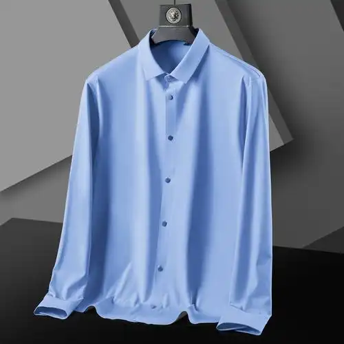 高级感男士衬衫男款无痕免烫商务正装长袖亚马逊外贸欧美男装厂家