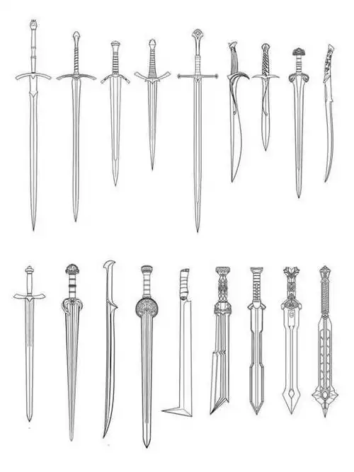 刀枪剑戟斧钺钩叉各种武器的画法