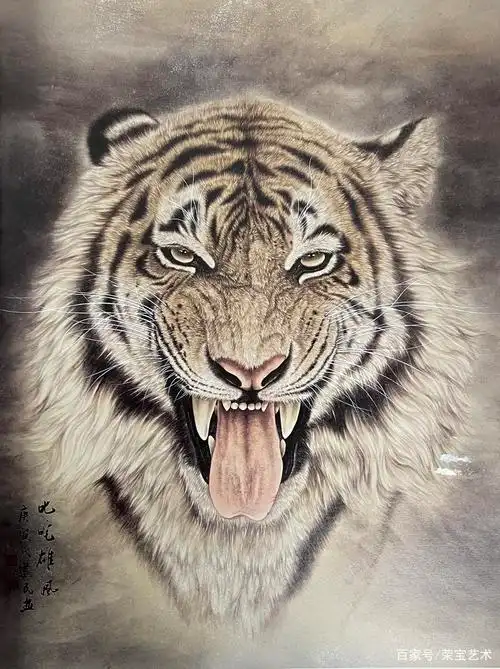 中国画虎第一村王建民先生的工笔虎