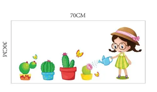 厂家直销花盆幼儿园儿童房背景墙贴装饰壁画环保pvc xh3212