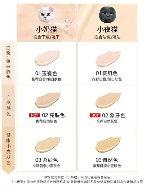 双十一加购卡姿兰小夜猫奶猫粉底液保湿遮瑕控油持久不脱妆干油皮