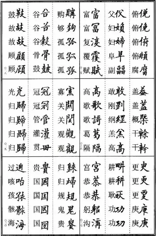 《楷书异体字表》