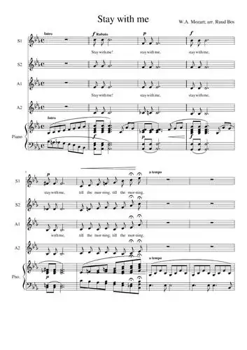 177staywithme莫扎特原版正谱五线谱钢琴谱