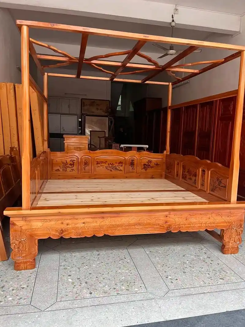 榫卯结构传统八脚架子床广东省梅州市兴宁市罗浮镇初华家私厂 - 抖音