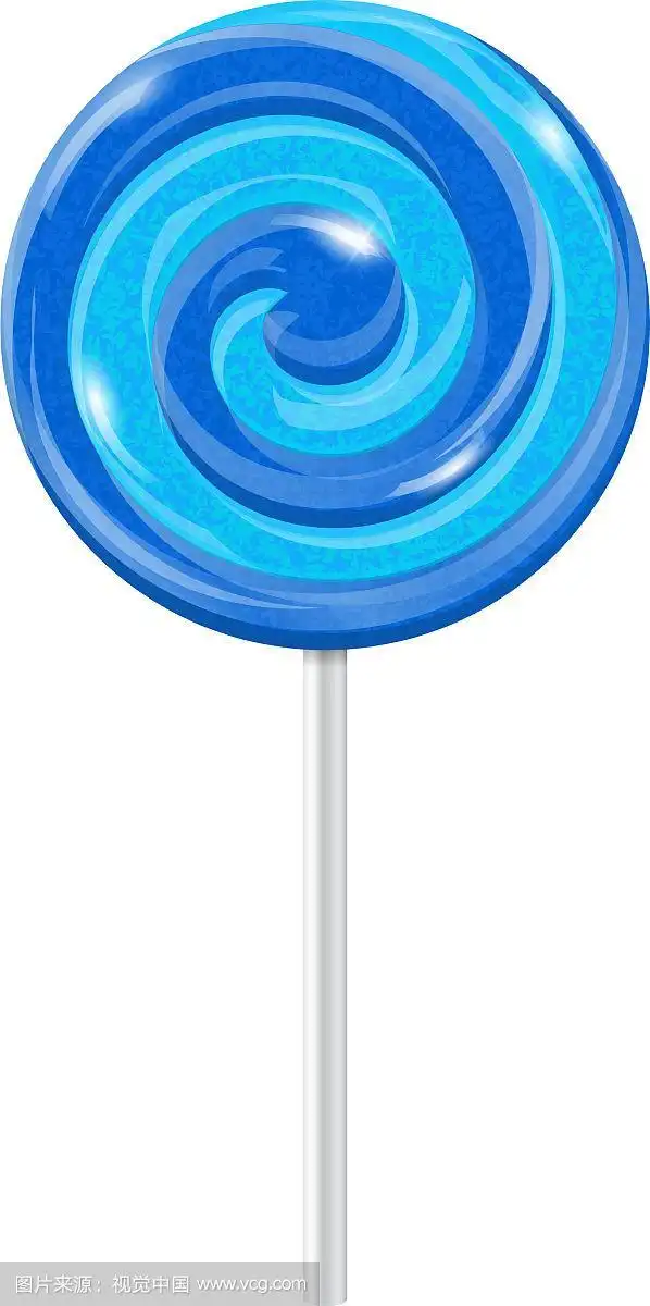 蓝色漩涡棒棒糖糖果