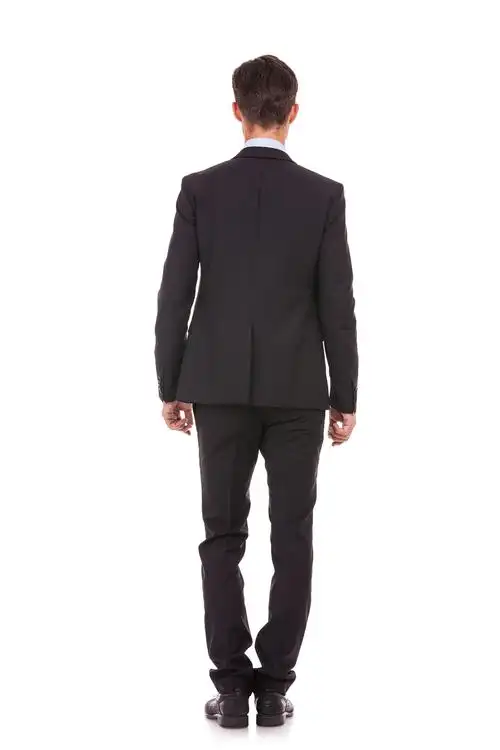 白色背景一个商务男人的背影回来一商务男子的照片