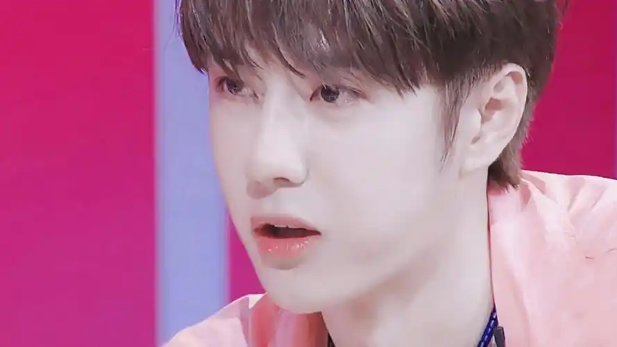 回车桌面>电脑壁纸>明星>大陆明星>小清新男神王一博休闲粉色衬衫写真