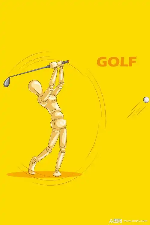 简约打高尔夫的人物矢量素材