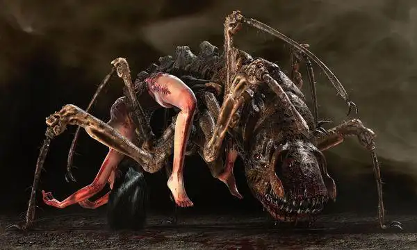 就是类似图片上的那种画面,怪物从人身体里爬出来,把人变成它身体 的