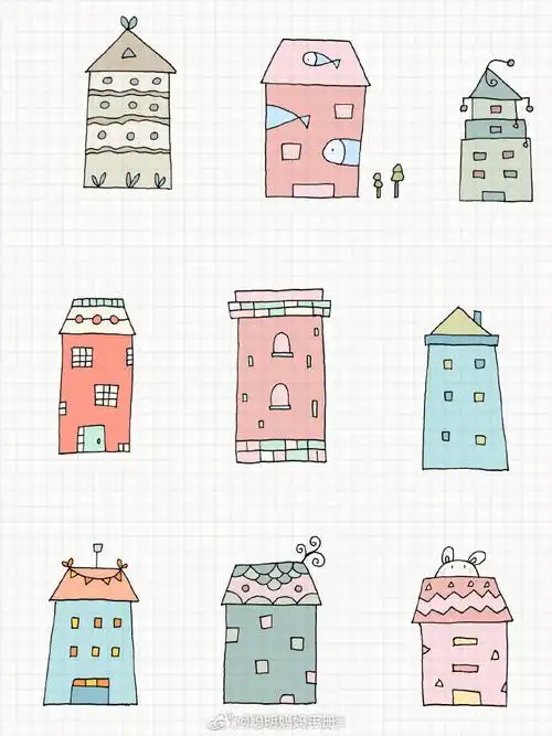 一组充满童趣的小房子简笔画!马住给孩子画几个,好有爱!#育儿知识