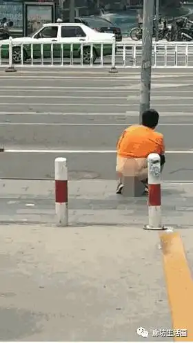 昨天有人当街撒尿,今天竟然又有人在大马路上当众拉屎!