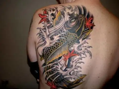 锦鲤纹身图案欣赏,吉祥美满的美好寓意(2/2)-纹身图片网