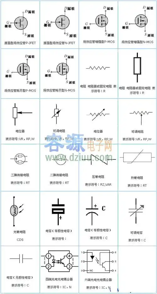 电子电路图符号大全