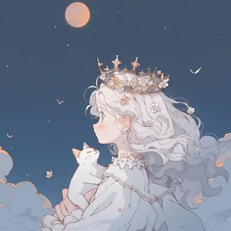 公主和小猫,思念攒够了,我们见一面吧#治愈系头像 #动漫女头 - 抖音
