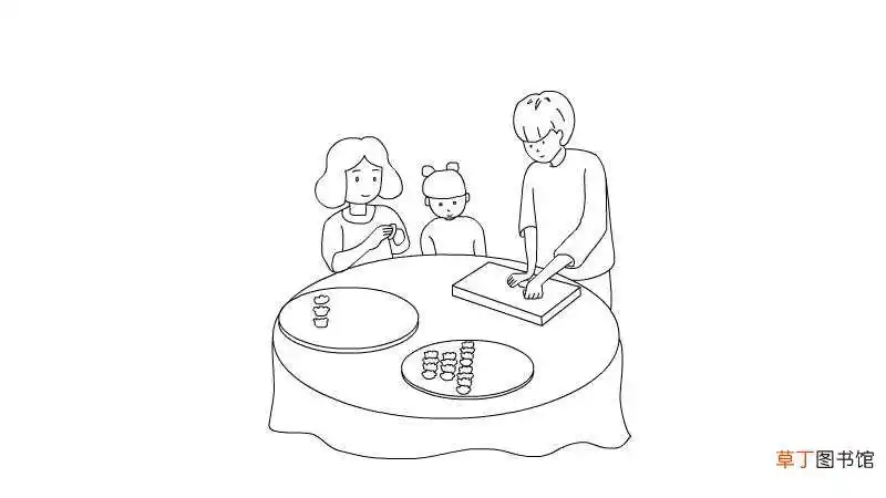 春节包饺子简笔画 春节包饺子简笔画步骤