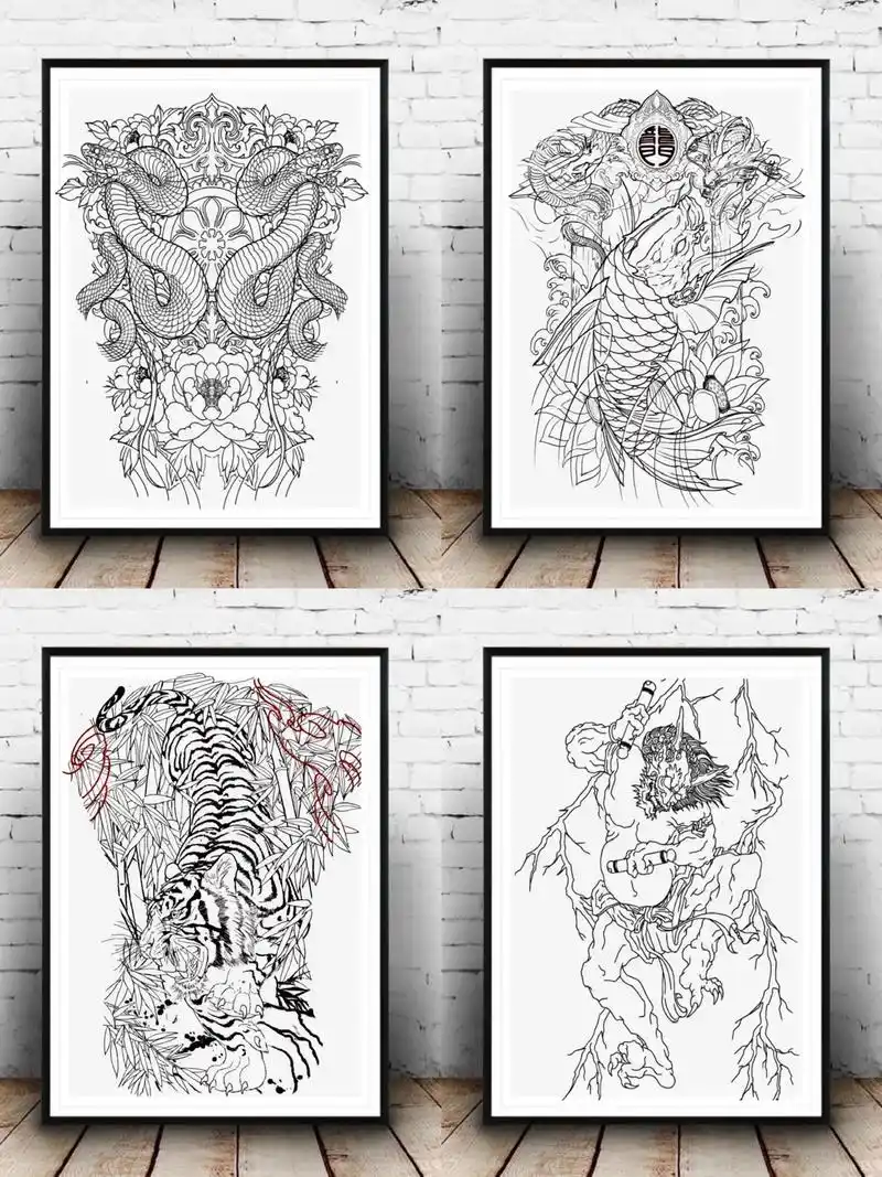 满背线条10张图案不限.#满背 #线条 #手艺人 #热门 # - 抖音