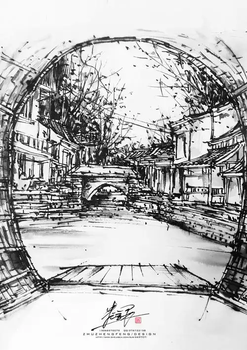 绍兴安昌古镇(手绘作品)
