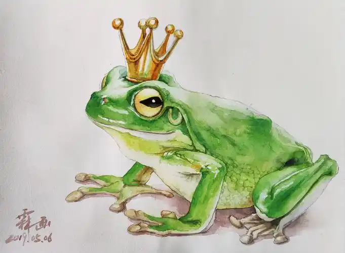 水彩青蛙王子