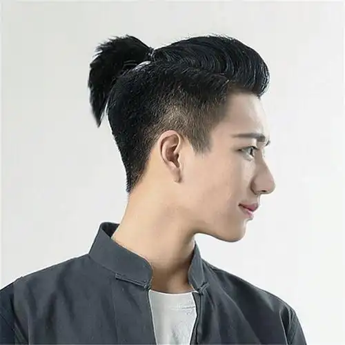 男士辫子假发大背头可扎马尾假发男韩版陈伟霆拍抖音视频小辫子