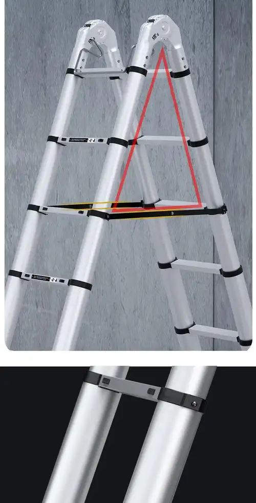 定制适用家用人字伸缩梯铝合金便携加厚工程折叠梯多功能升降楼梯子