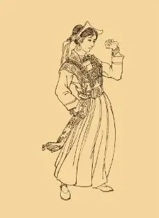 怒族人物白描图片