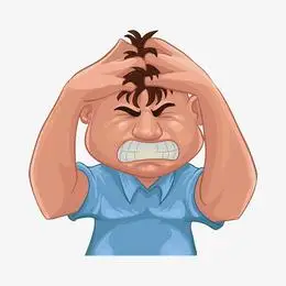 卡通人物抓狂挠头矢量装饰图