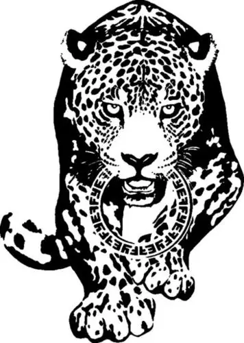 黑白手绘豹子素材