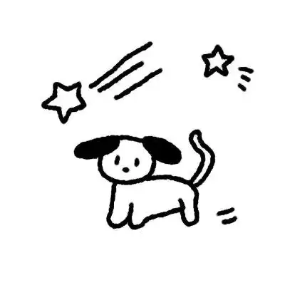 黑白手绘,卡通版小狗头像简笔画图片_简笔画动漫头像_头像屋