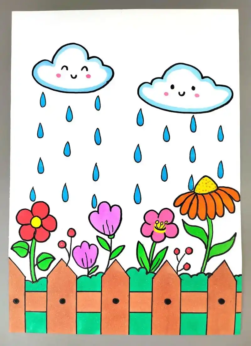 一起来画美丽的小花园,简单好看,快来试试吧#图文伙伴计划 # - 抖音