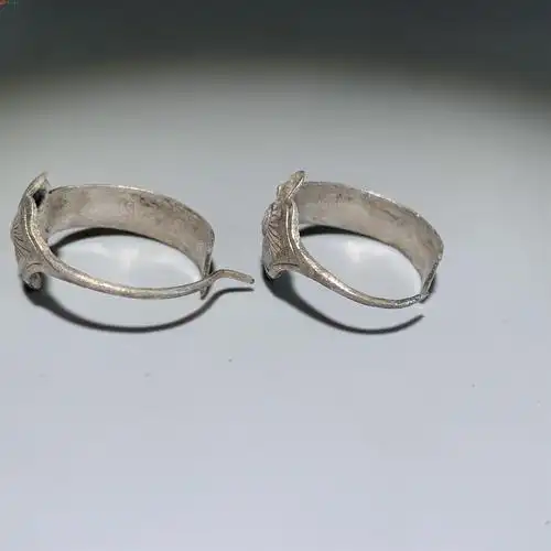 清代银耳环一对儿 - 金银玉器信息 - 古泉社区